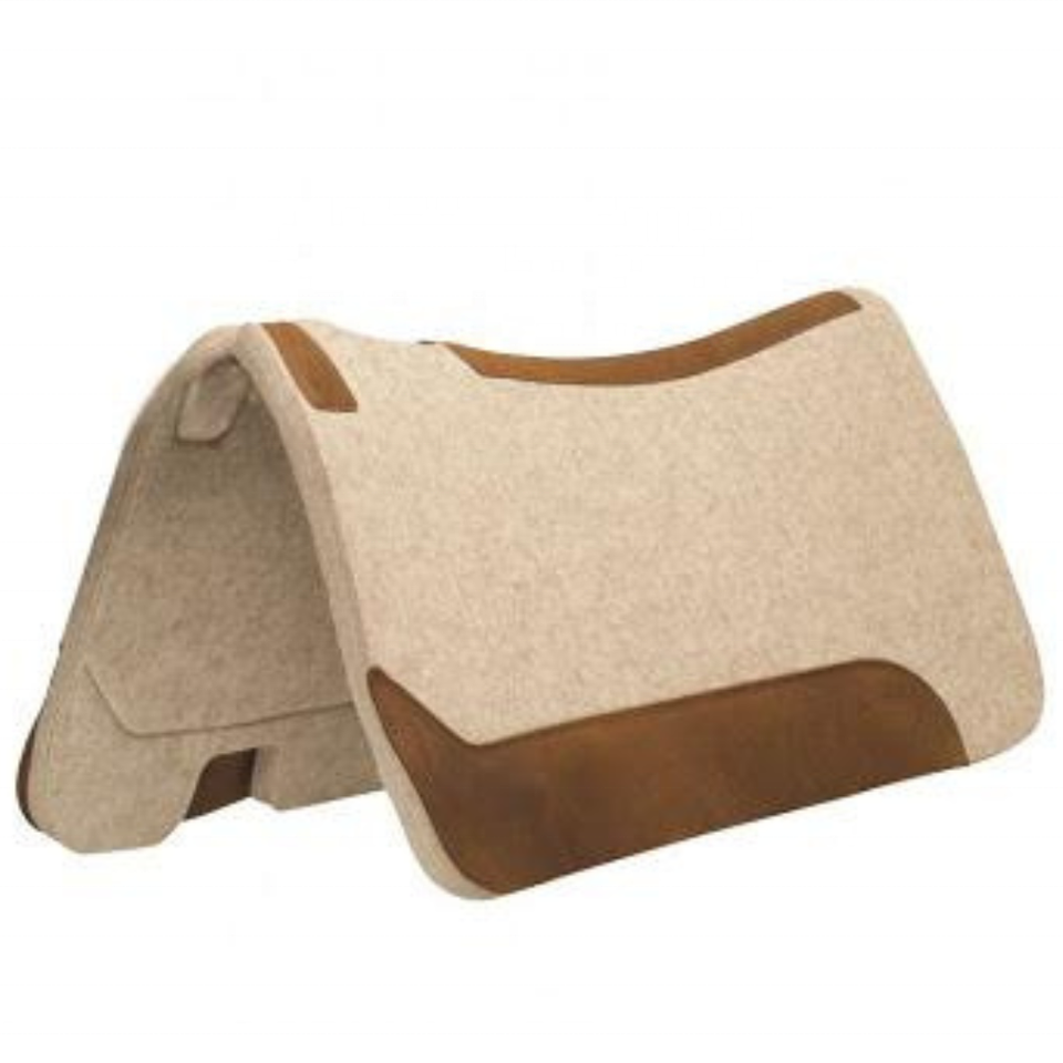 New Horse Saddle Pad with Leather Patch Equestrian Saddle Blanket Horse Equipment for Racing Sports Western Wool Saddle Pad